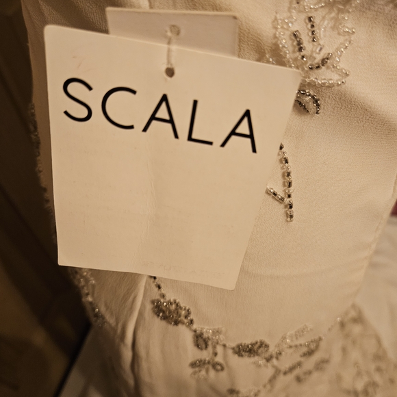Scala Cream Beaded V-Neck Wedding Dress - Picture 7 of 9